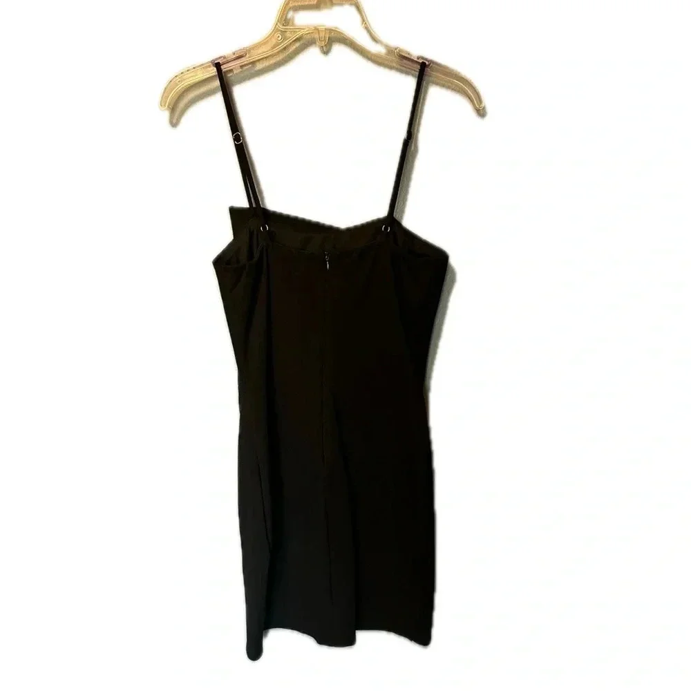 Lulu’s Drinks On Me Black Sleeveless Pleated Bodycon Dress Size Medium - Picture 4 of 7